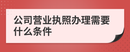 公司营业执照办理需要什么条件