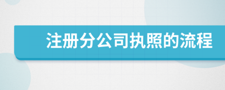 注册分公司执照的流程