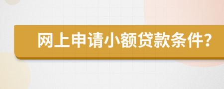 网上申请小额贷款条件？