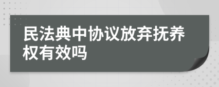 民法典中协议放弃抚养权有效吗