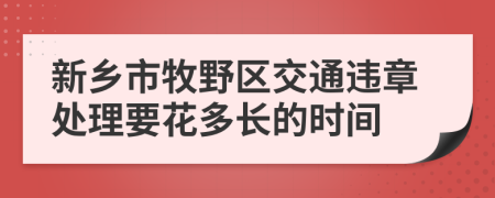 新乡市牧野区交通违章处理要花多长的时间