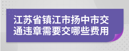 江苏省镇江市扬中市交通违章需要交哪些费用