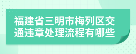 福建省三明市梅列区交通违章处理流程有哪些