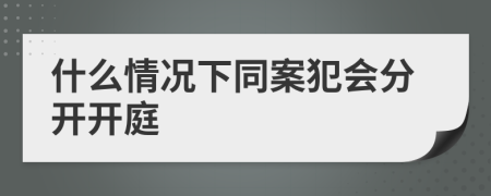 什么情况下同案犯会分开开庭