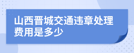 山西晋城交通违章处理费用是多少