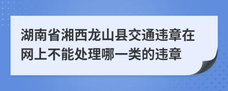 湖南省湘西龙山县交通违章在网上不能处理哪一类的违章