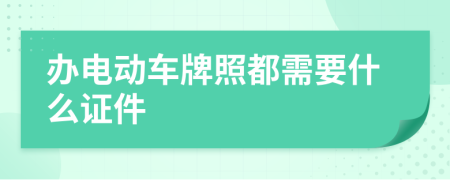 办电动车牌照都需要什么证件