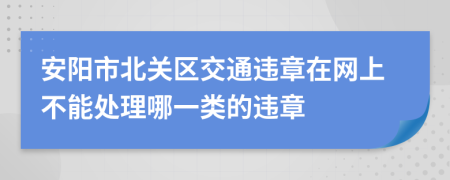 安阳市北关区交通违章在网上不能处理哪一类的违章