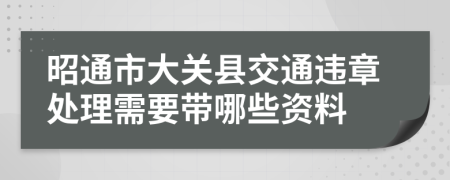 昭通市大关县交通违章处理需要带哪些资料