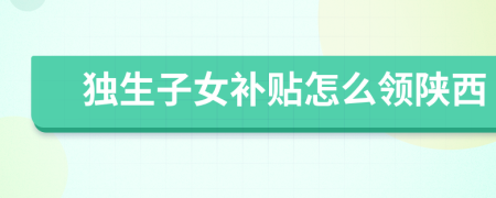 独生子女补贴怎么领陕西