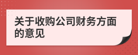 关于收购公司财务方面的意见