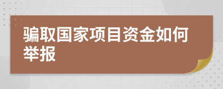 骗取国家项目资金如何举报