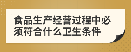 食品生产经营过程中必须符合什么卫生条件