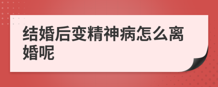 结婚后变精神病怎么离婚呢