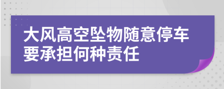 大风高空坠物随意停车要承担何种责任
