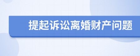 提起诉讼离婚财产问题