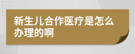 新生儿合作医疗是怎么办理的啊