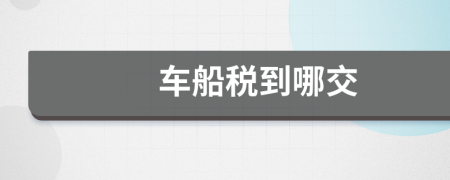 车船税到哪交
