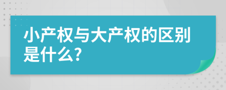 小产权与大产权的区别是什么?