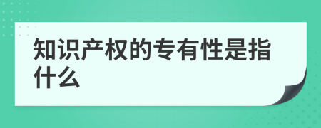 知识产权的专有性是指什么