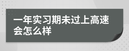 一年实习期未过上高速会怎么样