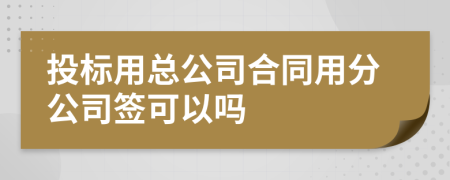 投标用总公司合同用分公司签可以吗