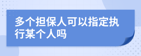 多个担保人可以指定执行某个人吗