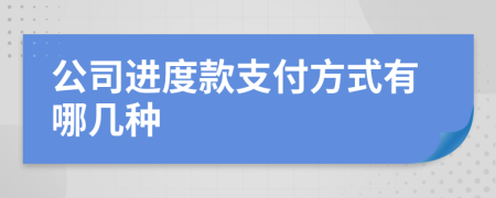 公司进度款支付方式有哪几种