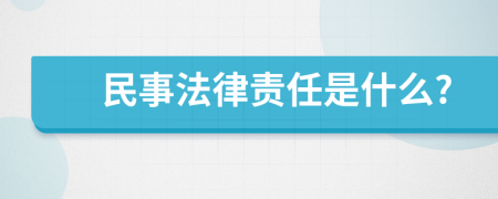 民事法律责任是什么?