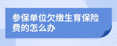 参保单位欠缴生育保险费的怎么办