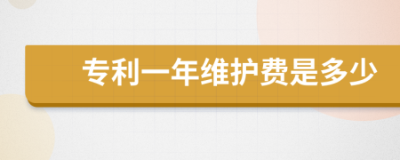 专利一年维护费是多少