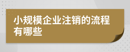 小规模企业注销的流程有哪些