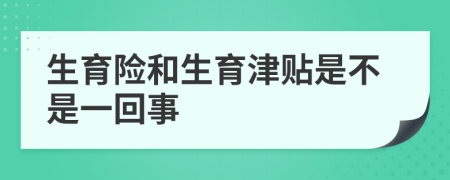 生育险和生育津贴是不是一回事