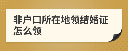 非户口所在地领结婚证怎么领