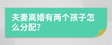 夫妻离婚有两个孩子怎么分配?