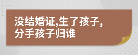 没结婚证,生了孩子,分手孩子归谁