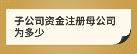 子公司资金注册母公司为多少