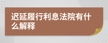 迟延履行利息法院有什么解释