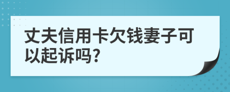 丈夫信用卡欠钱妻子可以起诉吗?