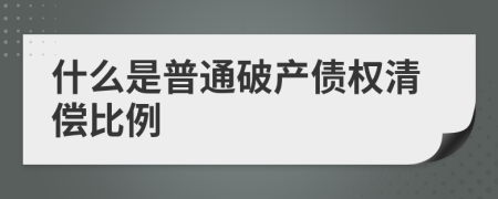 什么是普通破产债权清偿比例