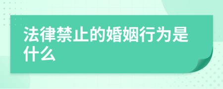 法律禁止的婚姻行为是什么