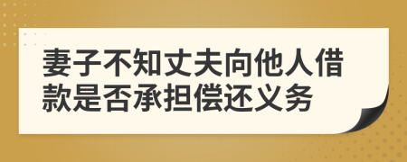 妻子不知丈夫向他人借款是否承担偿还义务