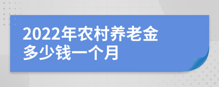 2022年农村养老金多少钱一个月