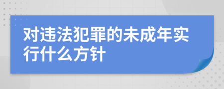 对违法犯罪的未成年实行什么方针