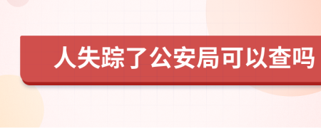 人失踪了公安局可以查吗