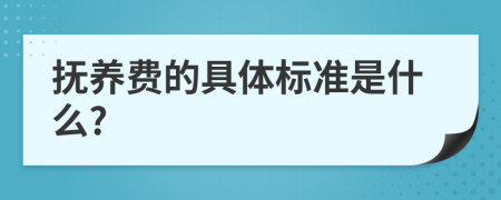 抚养费的具体标准是什么?