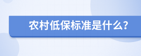 农村低保标准是什么？