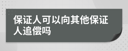 保证人可以向其他保证人追偿吗