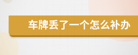 车牌丢了一个怎么补办