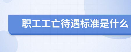 职工工亡待遇标准是什么